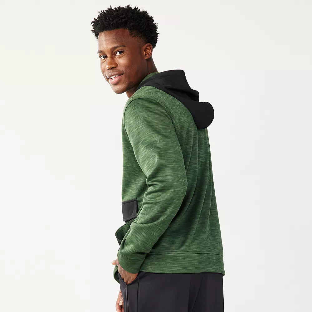 Men's Tek Gear® Performance Fleece Mixed Media Pullover Hoodie 2 Men's Tek Gear® Performance Fleece Mixed Media Pullover Hoodie - Image 2