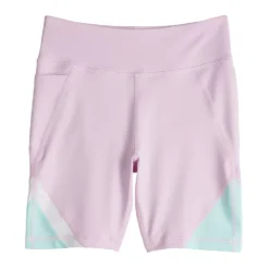Girls 7-16 Tek Gear® Colorblock High-Waisted Side Pocket Bike Shorts In Regular & Plus