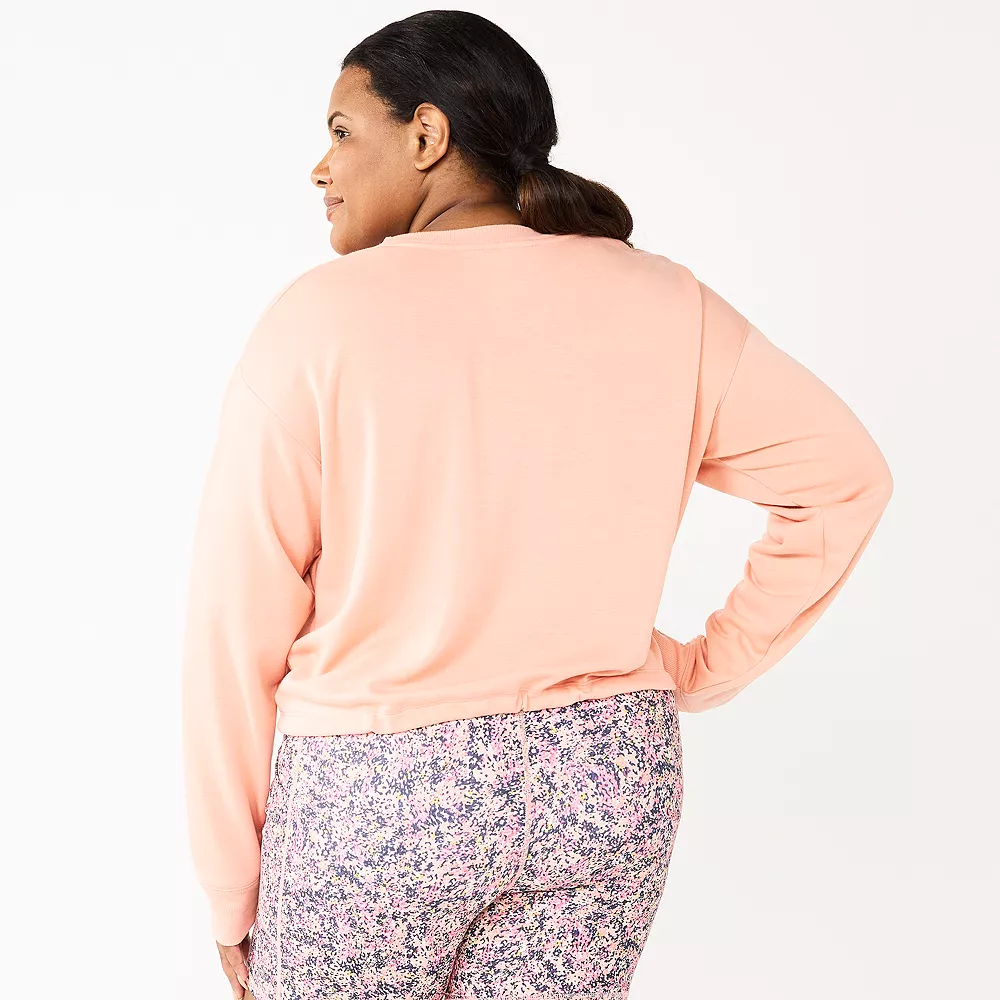 Plus Size Tek Gear® Stretch Fleece Cinched-Waist Top 2 Plus Size Tek Gear® Stretch Fleece Cinched-Waist Top - Image 2